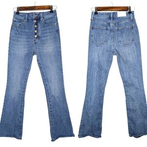 Pistola Women's Bootcut Flare High Rise Button Up Light Wash Blue Jeans Size 25
